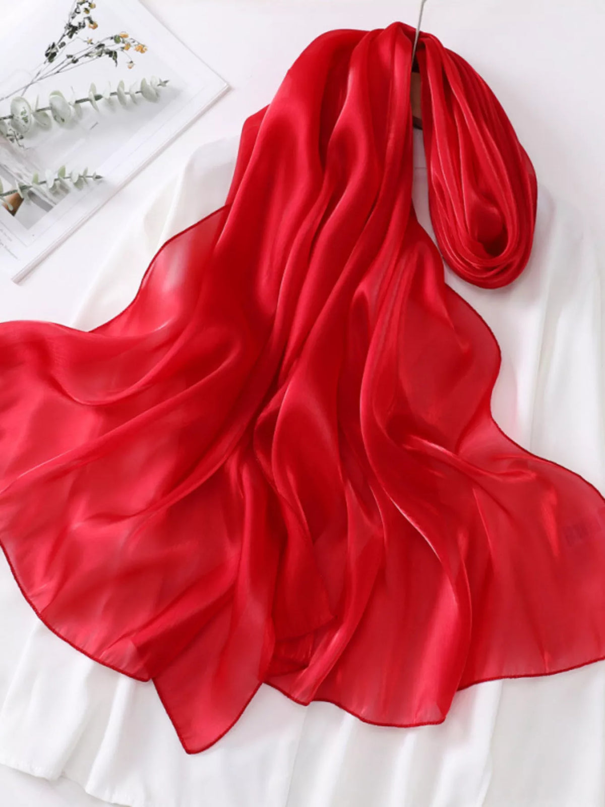 Solid-Color Polyester Organza Scarf