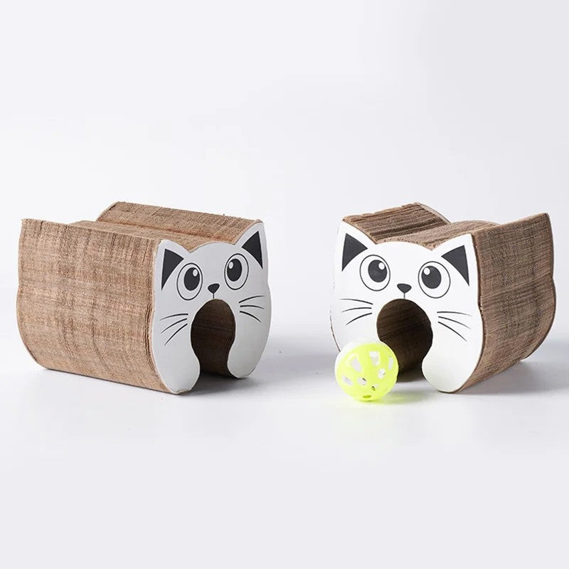 PawKurl Accordion Cat Scratcher Toy – 3-in-1 Honeycomb Scratcher, Bell Ball Track & Cat Bed — Prime Trend Market