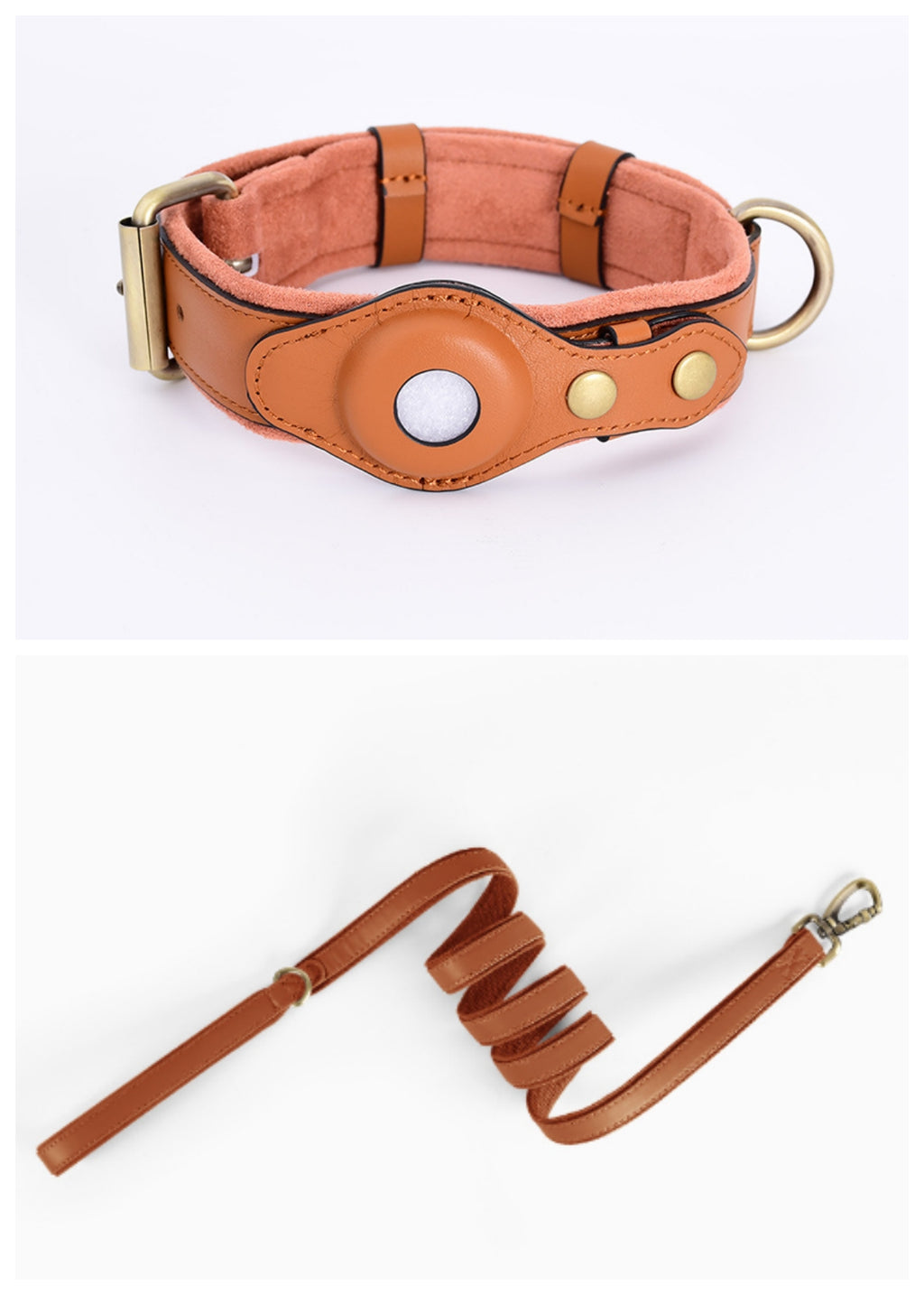 PawShield Leather GPS Tracker Collar Set – AirTag Compatible Dog Collar with Protective Case | 4 Colors, 3 Sizes — Prime Trend Market