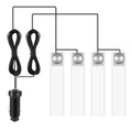 4Pcs Blue LED Car Interior Atmosphere Lights | DC 12V | 360° Adjustable | One-Button Control | Easy Install — Eliza & Tuan