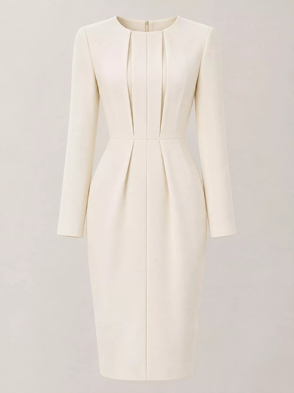 Long-Sleeve Pleated Bodycon Dress | S–3XL