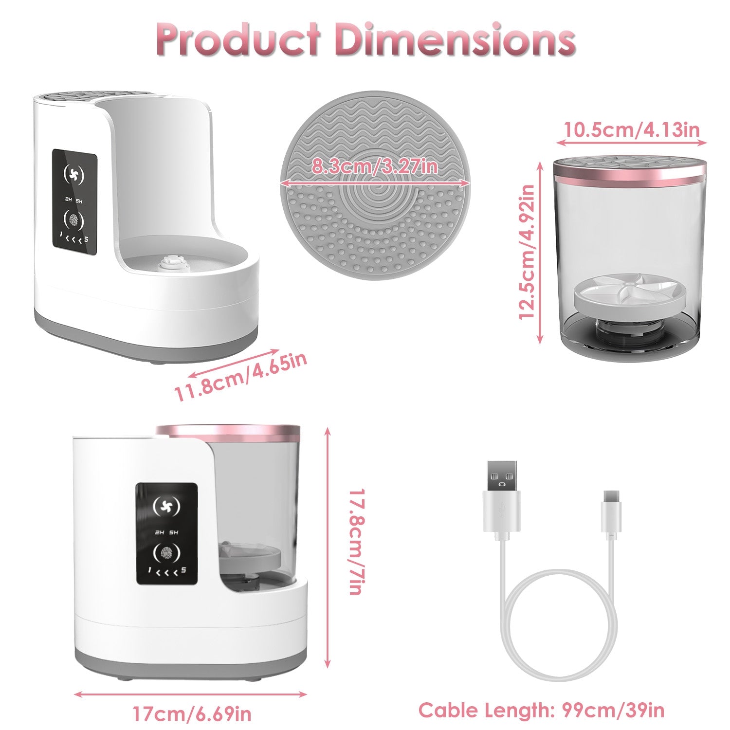 4 In 1 Electric Makeup Brush Cleaner USB Powered Automatic Brush Blender Machine With Timer Digital Display Cleaning Drying UV Disinfection Brush Storage For All Types Of Brushes Valentines Day Gift — Prime Trend Market