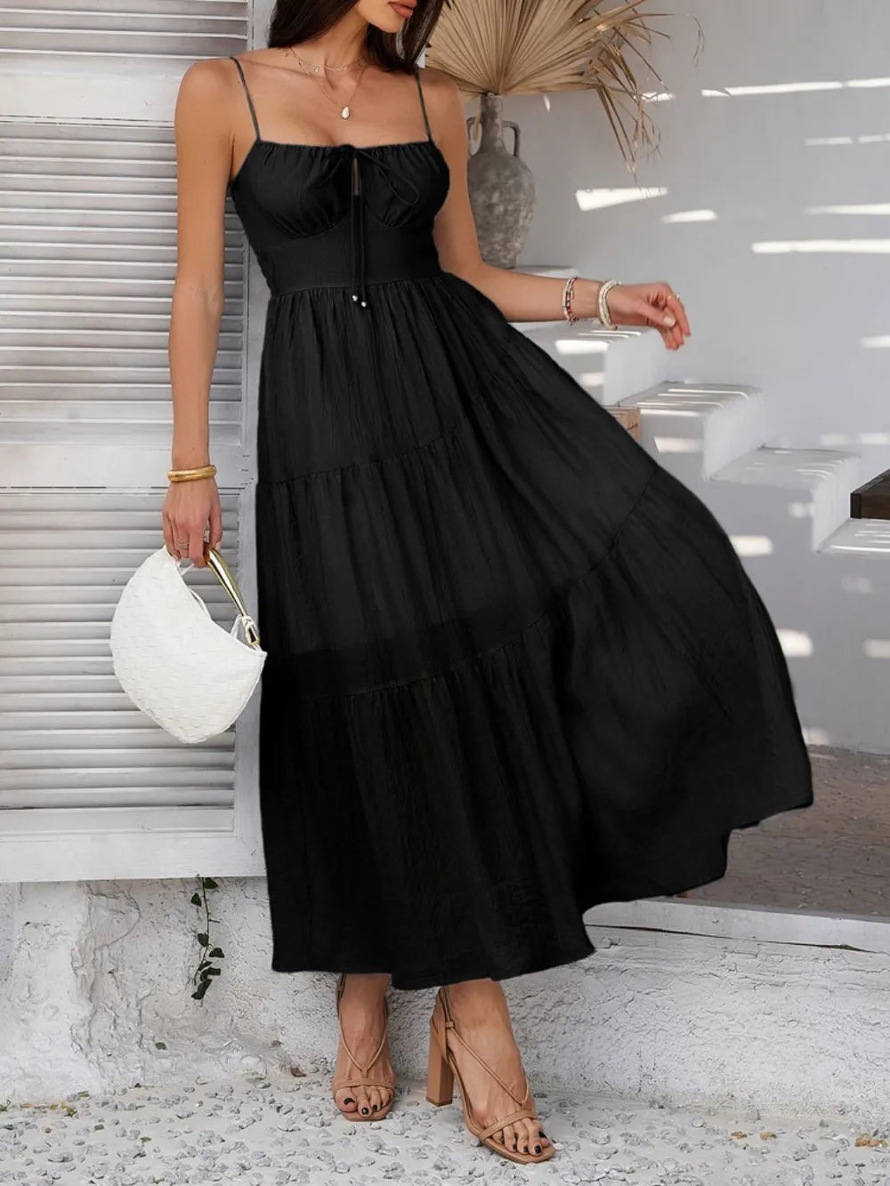 DeVine Smocked Tiered Maxi Cami Dress