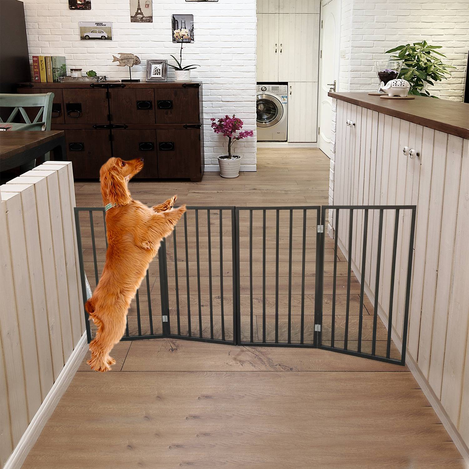 Foldable Pet Gate — Dog & Cat Safety Gate for Doorways, Stairs & Rooms — Prime Trend Market