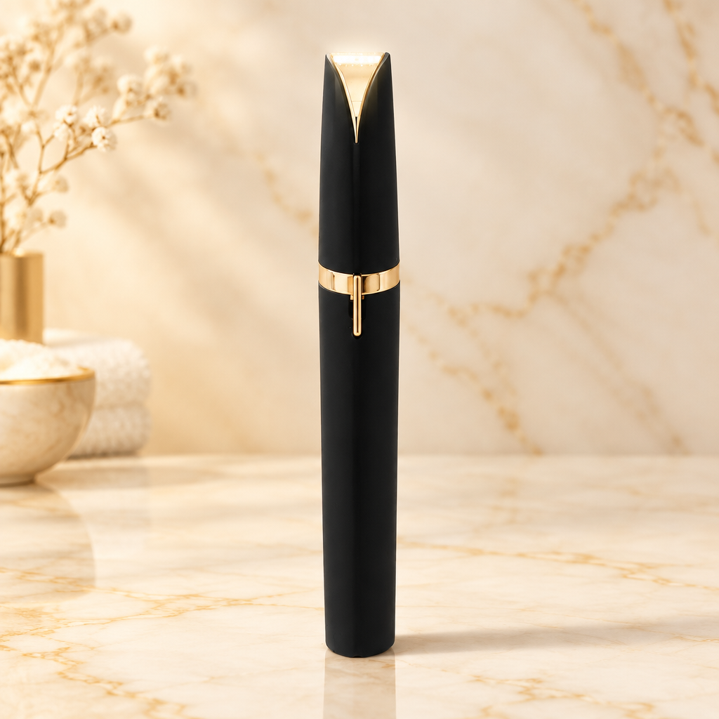 Clean studio image of the mini electric eyebrow trimmer pen