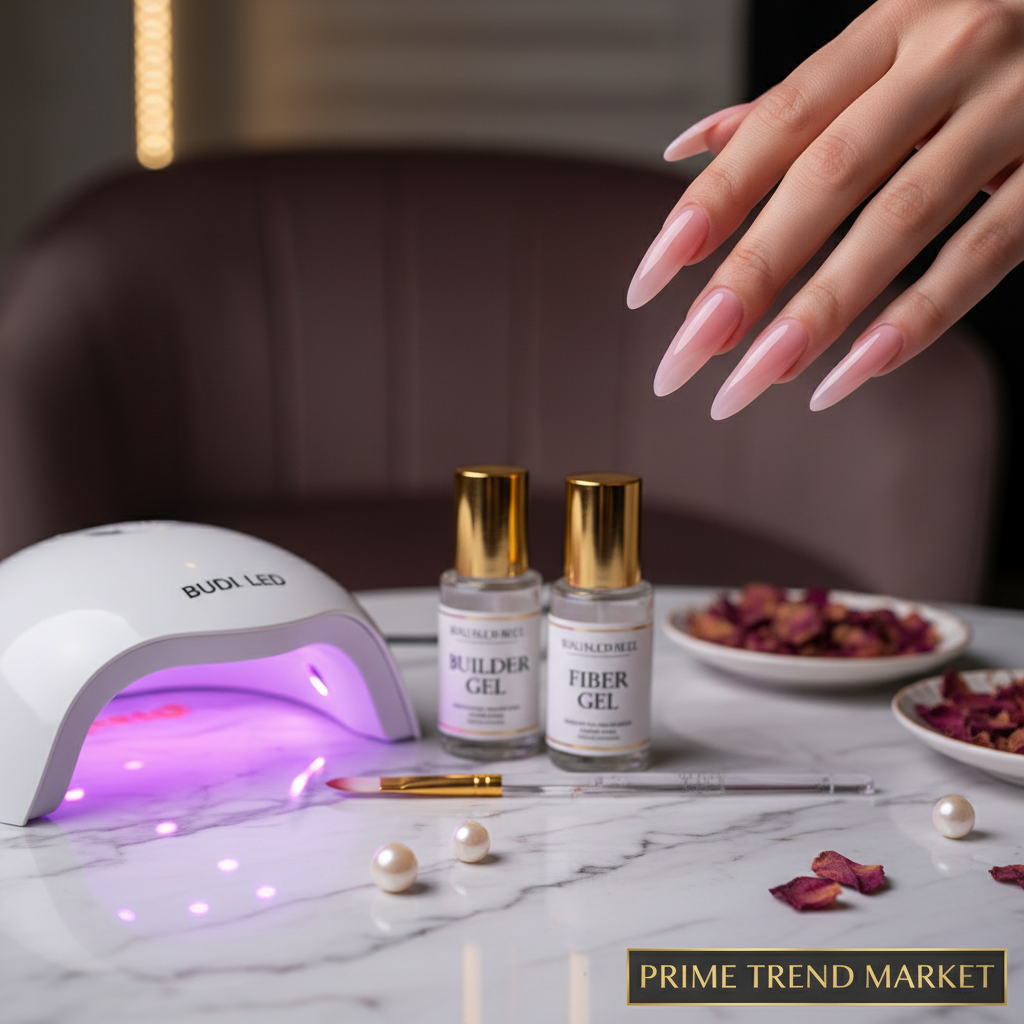 Gel Nail Extension Kit — Builder Gel + Fiber Gel Set + UV LED Lamp — Prime Trend Market