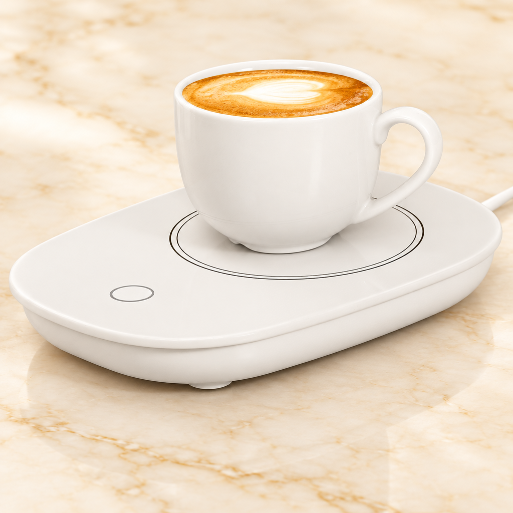 Electric Coffee Mug Warmer & Beverage Heating Pad — Auto Shut-Off Desktop Cup Warmer for Home & Office