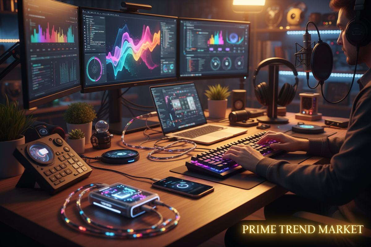 Phone Creator Bundle | 66W RGB Charging Cable + LED Magnetic Cable + Transparent Power Bank — Prime Trend Market