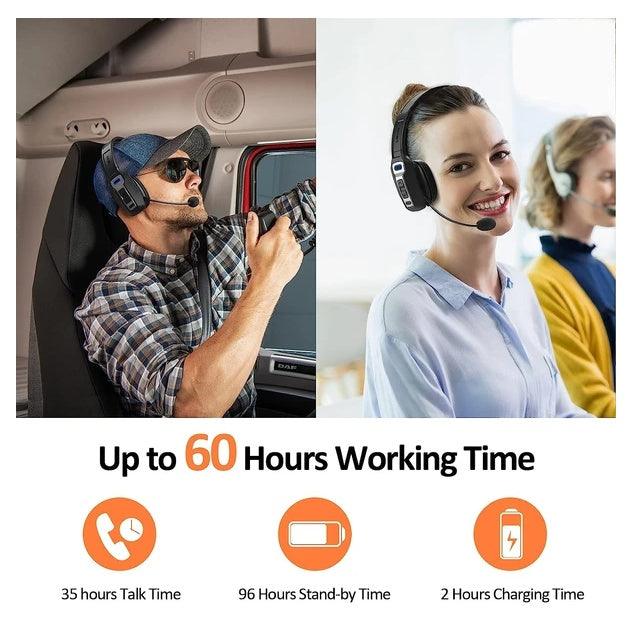 Pro Trucker Bluetooth 5.2 Headset | Noise Cancelling Mic | Wireless Single-Ear — Eliza & Tuan