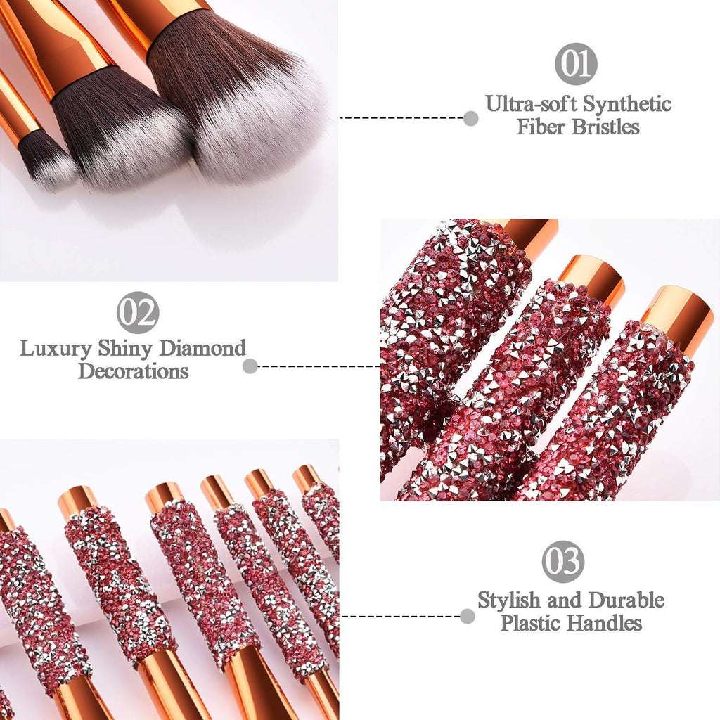 10-in-1 Diamond Inlaid Handmade Luxury Makeup Brush Set — Prime Trend Market