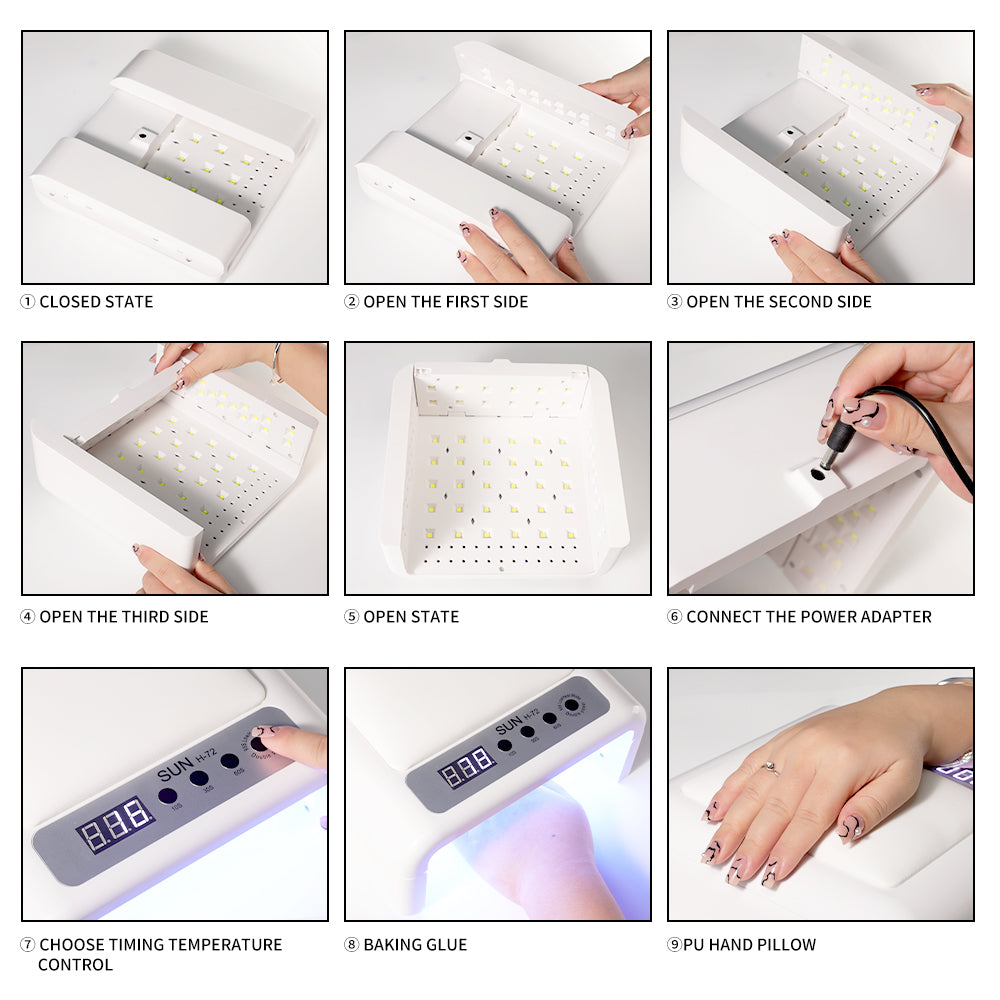 Professional UV LED Nail Lamp – Large Curing Light with Arm Rest | 72 LEDs, 4 Timer Settings — Prime Trend Market