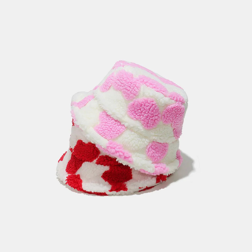 Contrast Heart Polyester Bucket Hat