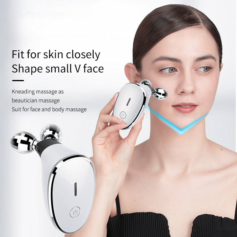 Luxury 3-Head Electric Roller EMS Facial Massager — Inductive Therapy, Skin Rejuvenation & Face Lifting Beauty Device — Eliza & Tuan
