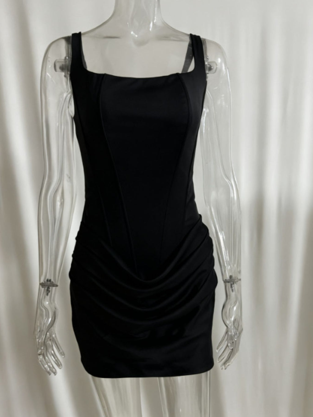 Ruched Sleeveless Mini Dress