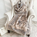 Printed Raw-Hem Polyester Scarf