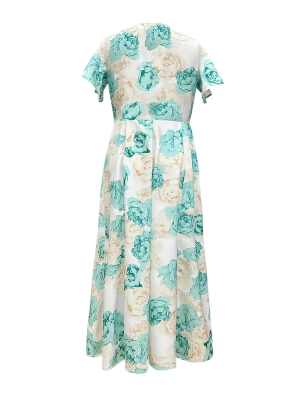 Plus Size Floral V-Neck Flutter-Sleeve Maxi Dress