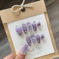 Purple Iris Butterfly Press-On Nails — Handmade Manicure Set with Nail Glue — Prime Trend Market