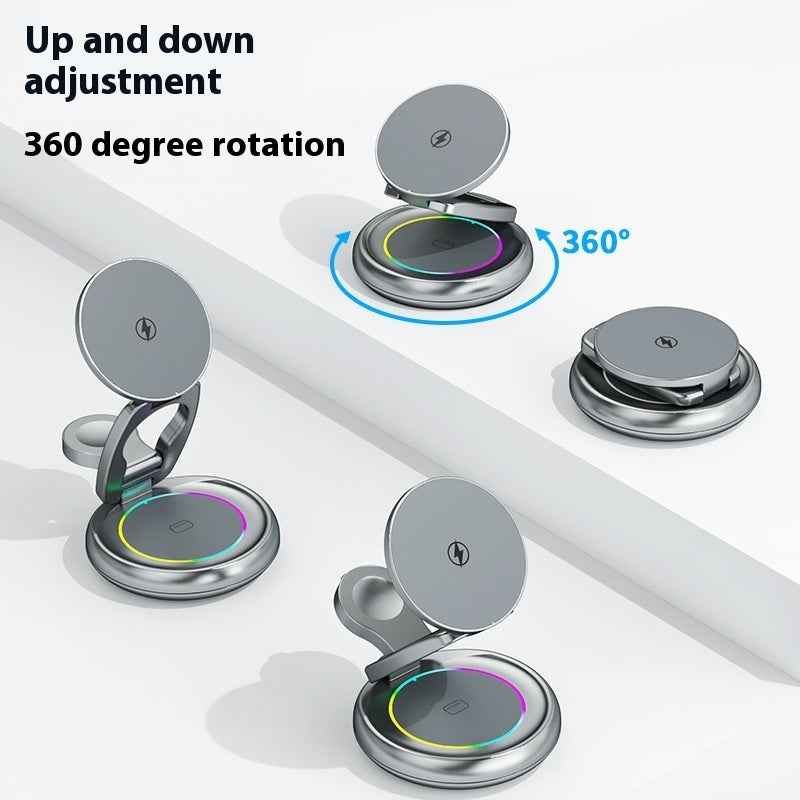 Metal 3-in-1 Wireless Rotatable Charger Bracket