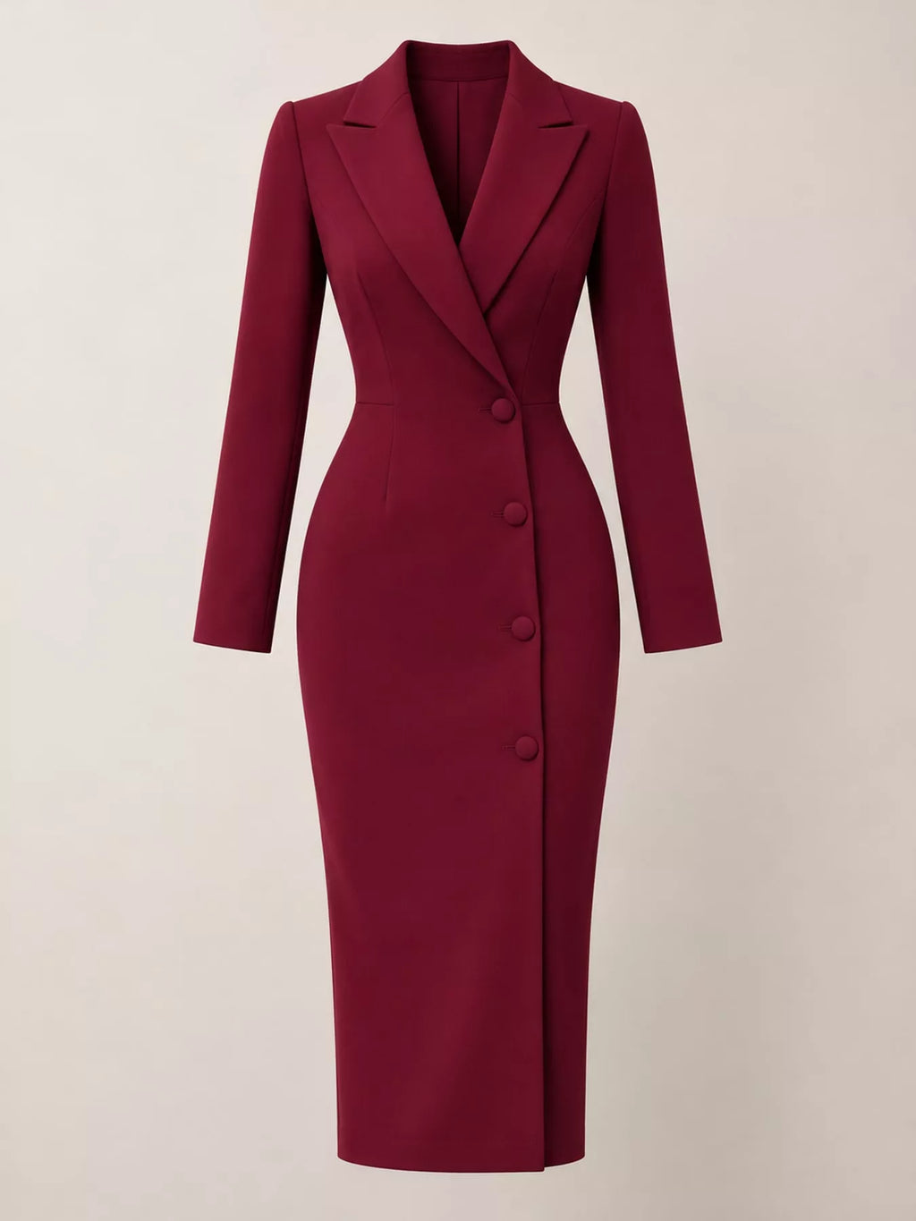 Single-Breasted Blazer Midi Dress | XS–4XL