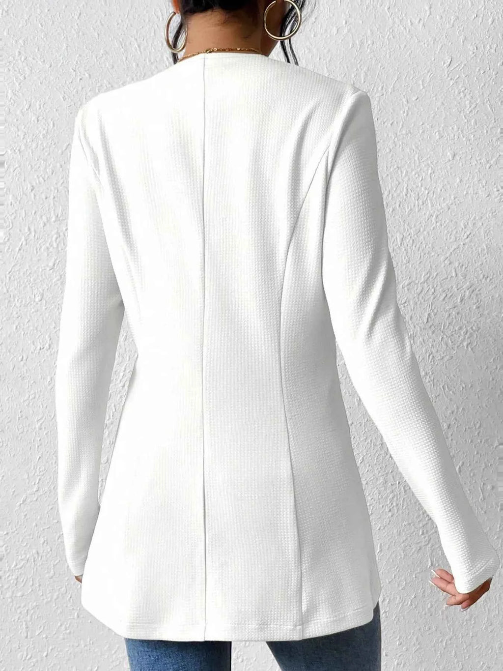 Unlined Single-Button Long-Sleeve Blazer