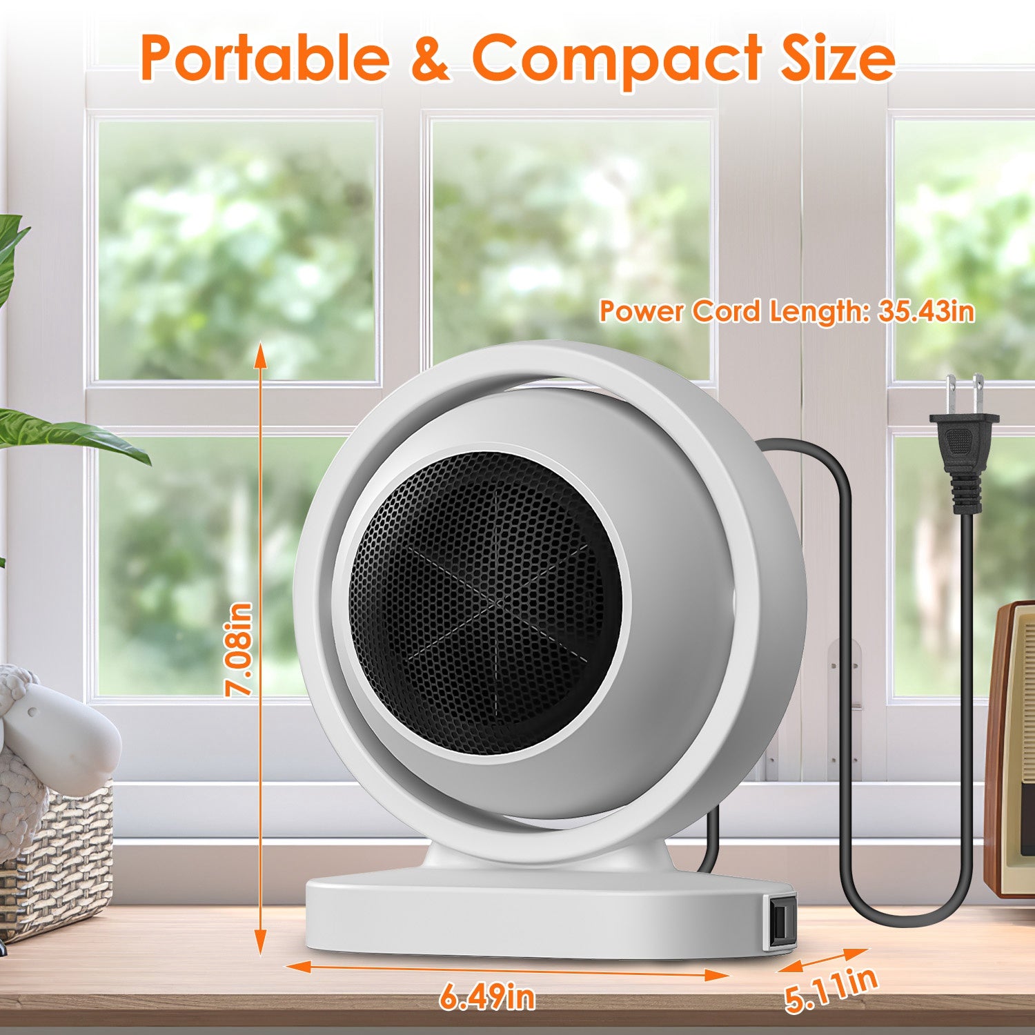 380W Portable Desktop Space Heater — 3S Fast Heat, 30° Tilt, Quiet & Safety Protection — Prime Trend Market