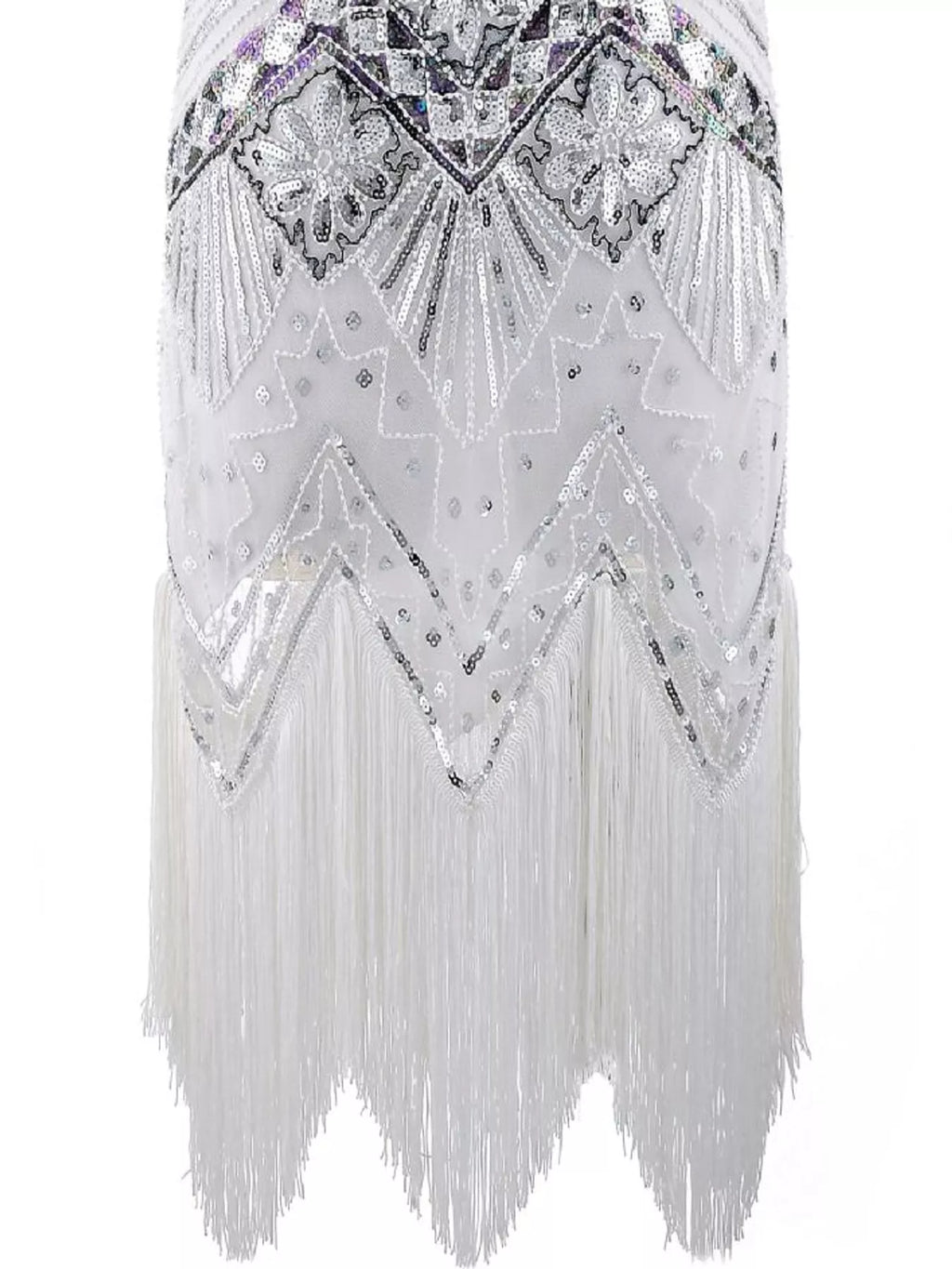 Sequin Fringe-Hem Sleeveless Dress | S–4XL