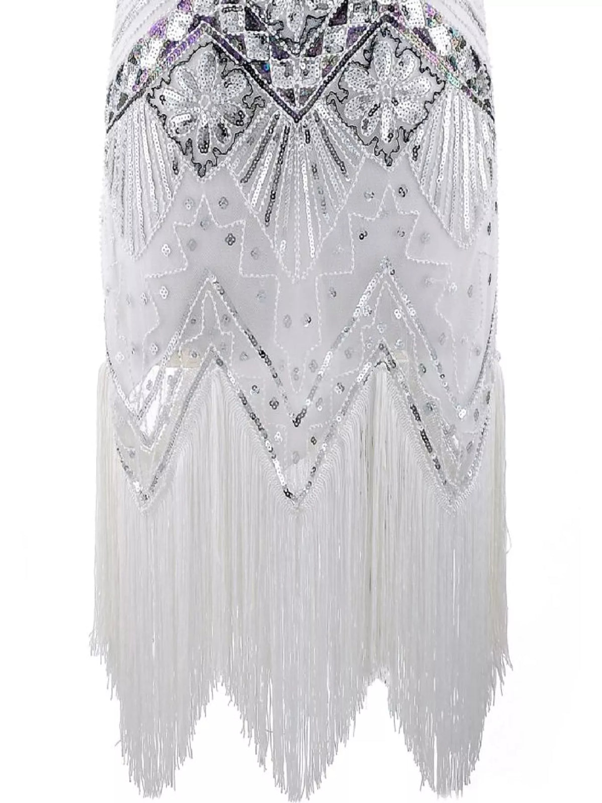 Sequin Fringe-Hem Sleeveless Dress | S–4XL