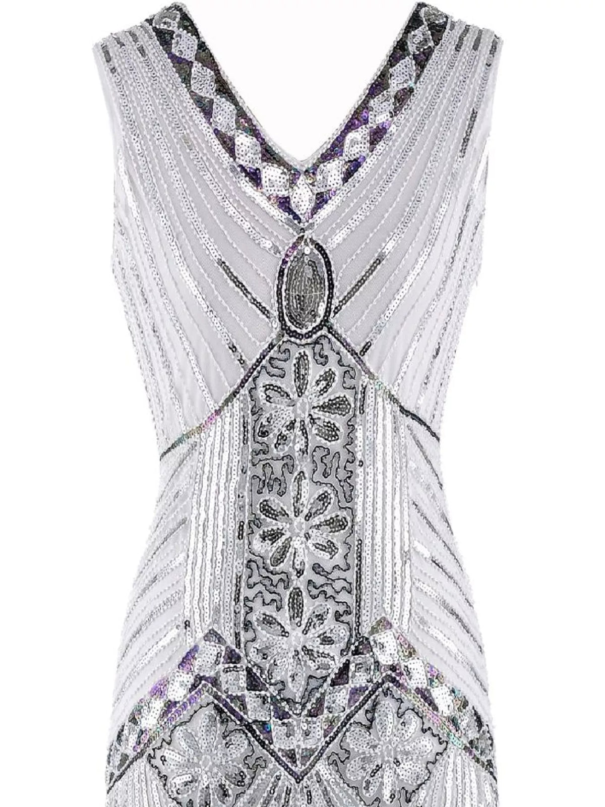 Sequin Fringe-Hem Sleeveless Dress | S–4XL