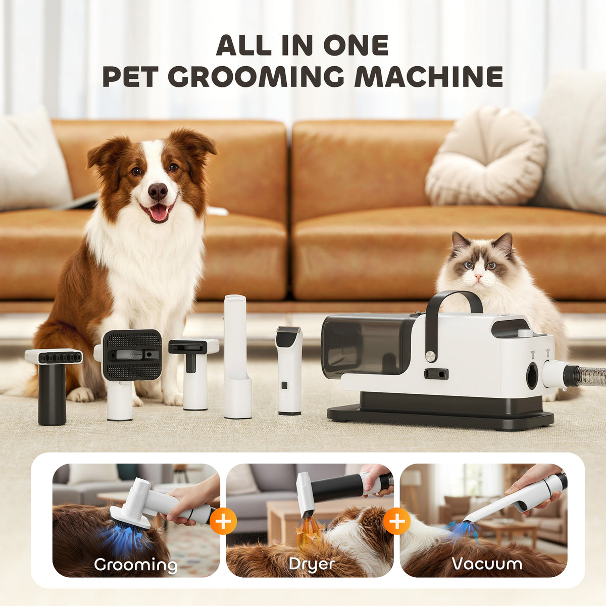 GroomPro™ 5-in-1 Professional Dog Grooming Vacuum & Dryer Kit — Low Noise, Smart Temp Control — Prime Trend Market