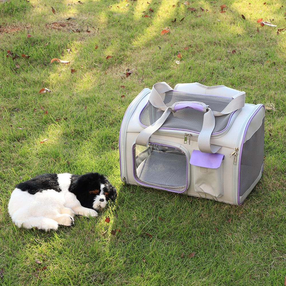 Luxury Foldable Dual-Purpose Pet Shoulder Bag – Cat & Small Dog Carrier — Prime Trend Market