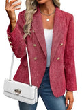 Double-Breasted Lapel-Collar Blazer