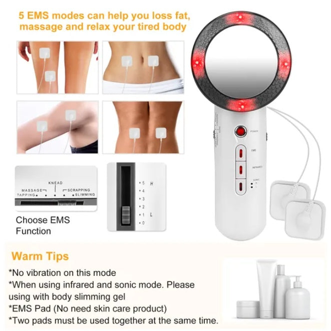 TriGlow™ 3-in-1 Ultrasonic EMS Infrared Face & Body Massager — Multi-Function Skin Rejuvenation Wand — Prime Trend Market