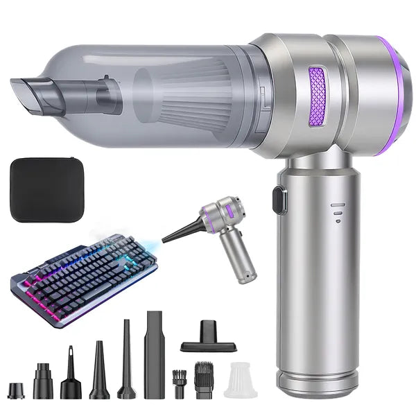 4-in-1 Cordless Car Vacuum & Air Duster — 16,000PA Brushless, 2 Reusable Filters — Eliza & Tuan