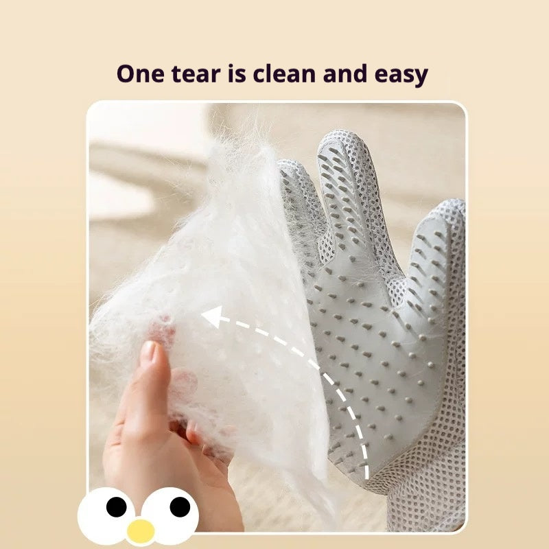 Pet Grooming Gloves — Cat & Dog Hair Removal Massage Brush (Gray & Green) — Prime Trend Market