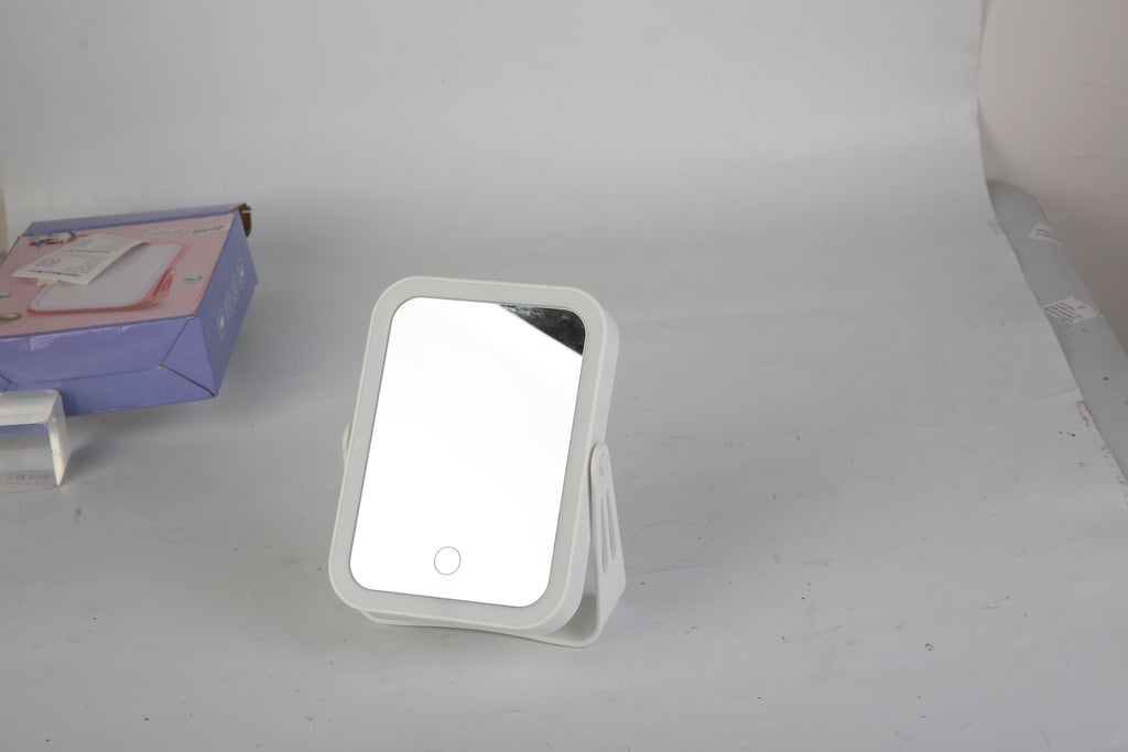 10X Magnifying LED Makeup Mirror – Double Sided, 3 Light Colors, Touch Screen, USB Rechargeable | White — Eliza & Tuan