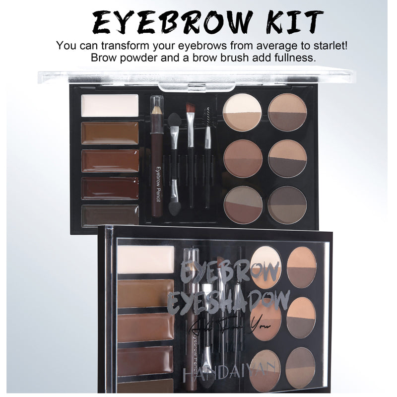 Eyebrow Cream Powder Palette Kit – Brow Powder, Stencil Cards & Brush | Perfect Brows for Beginners & Pros — Prime Trend Market