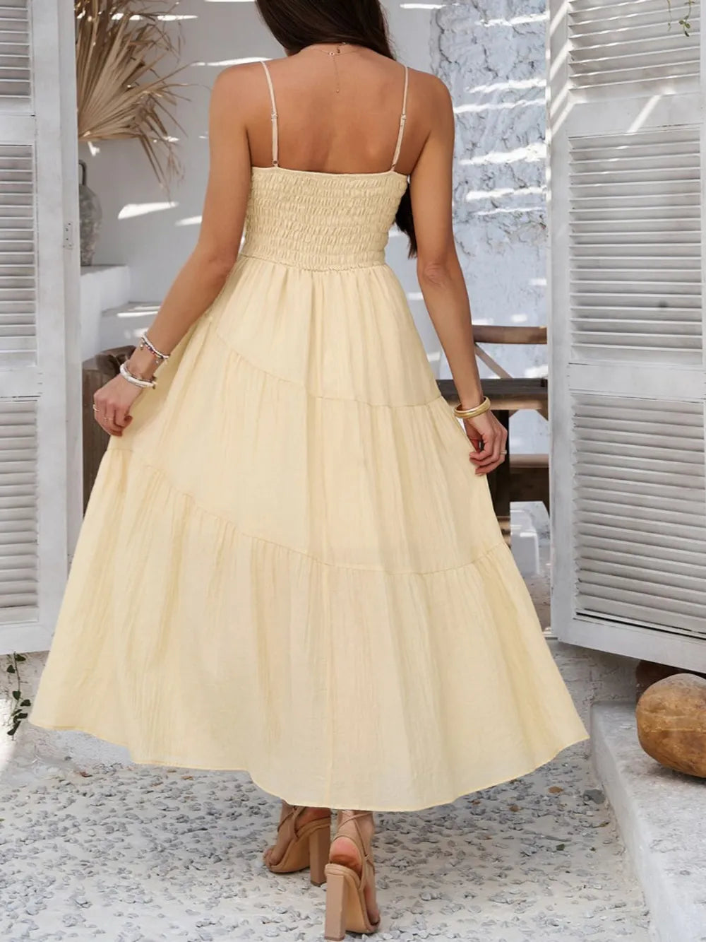 DeVine Smocked Tiered Maxi Cami Dress