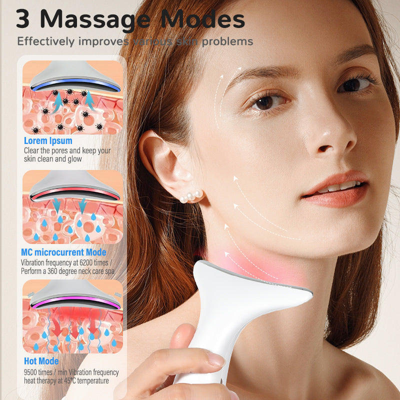 Luxury EMS Color Light Face & Neck Beauty Device — Lift, Firm & Slim with Vibration Massage — Eliza & Tuan