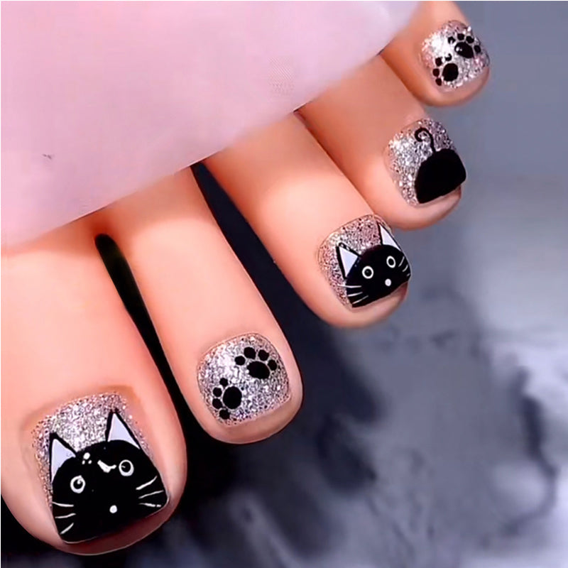 24PCS Press On Toe Nails — Stick On Artificial Fake Toe Nail Set | 24 Sizes — Prime Trend Market