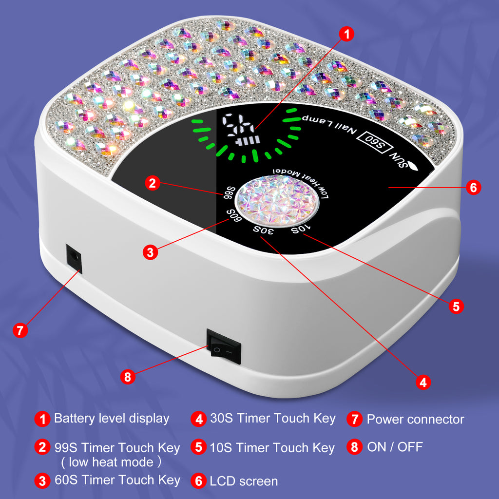 Cordless Rechargeable UV LED Nail Lamp | 4 Timers | Auto Sensor | LCD Display | Gel Polish Dryer — Prime Trend Market