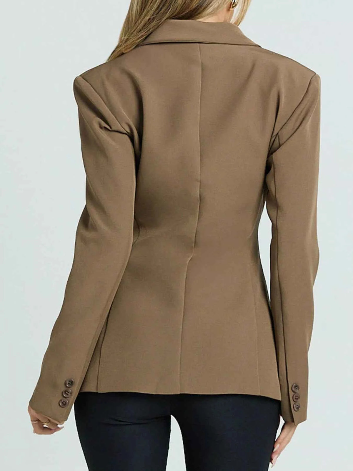 Lined Single-Button Lapel-Collar Blazer