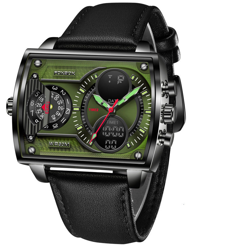 Dual Display Square Sports Watch — Luminous, Waterproof 30M, Chronograph — Prime Trend Market