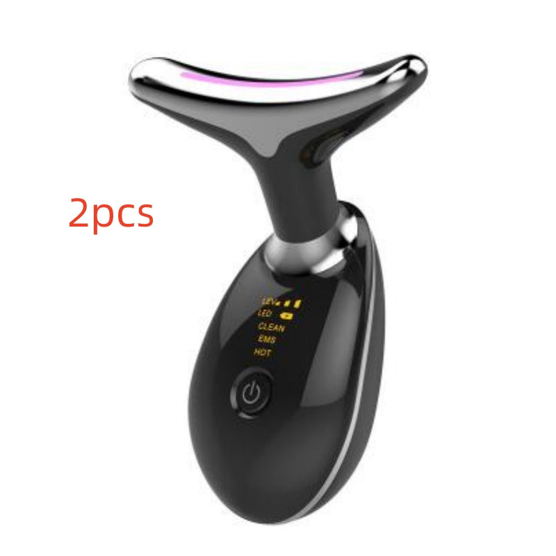 Luxury 7-Color LED EMS Face & Neck Beauty Massager — Negative Ion, Infrared, Ultrasonic Skin Rejuvenation — Eliza & Tuan