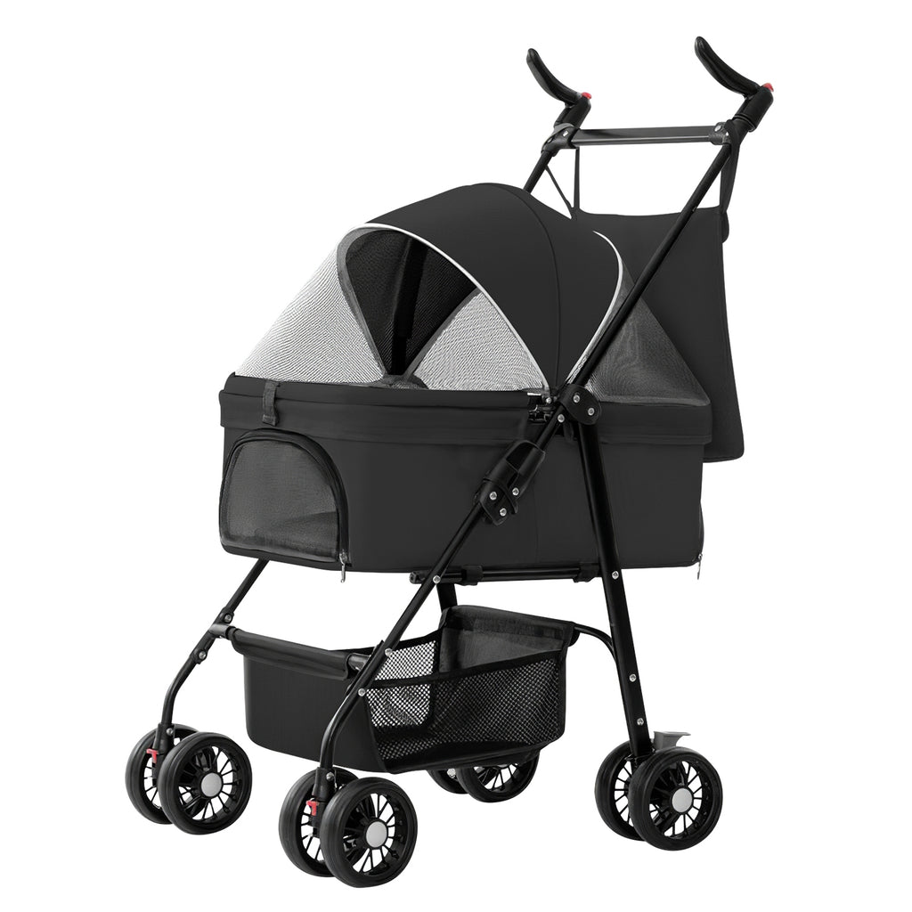 Premium 4-Wheel Foldable Pet Stroller — Travel Jogger with Removable Carrier & Storage — Prime Trend Market