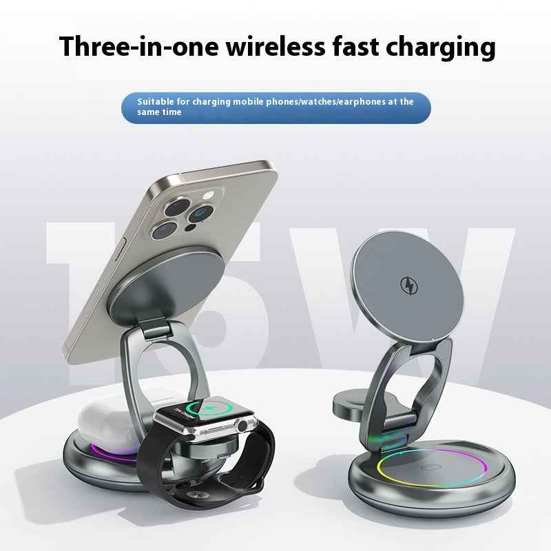 Metal 3-in-1 Wireless Rotatable Charger Bracket