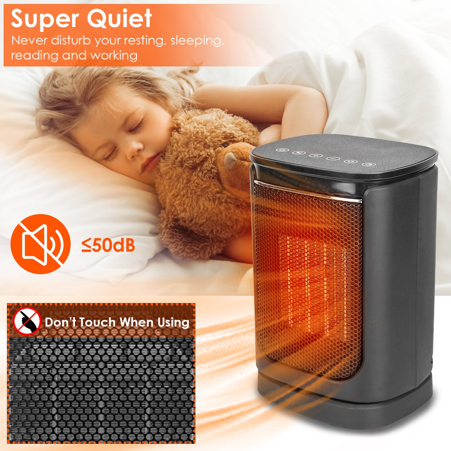 1500W Ceramic Space Heater — 3 Modes, 90° Oscillation, Remote Control & Tip-Over Protection — Prime Trend Market