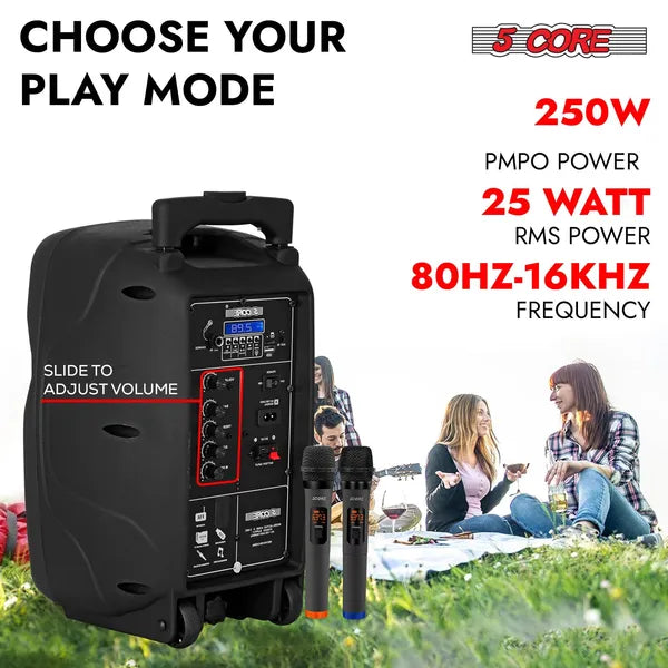 250W Monster Party Speaker | Bluetooth, Disco Lights, 2 Wireless Karaoke Mics, Rechargeable Portable PA DJ System — Prime Trend Market