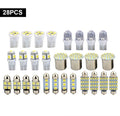 28Pcs Car Interior LED Bulb Kit – White Combo Map Dome Door Trunk License Plate — Prime Trend Market