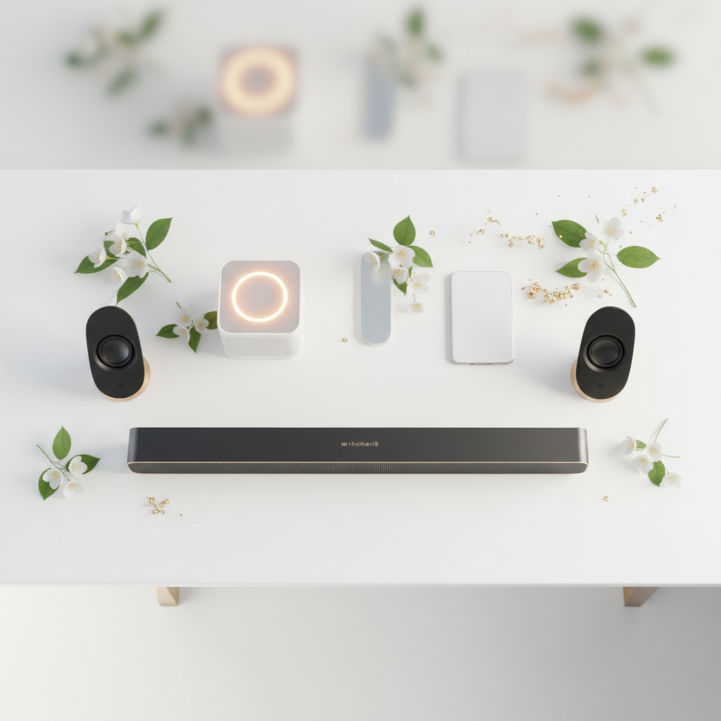 Desk Audio Flat Lay