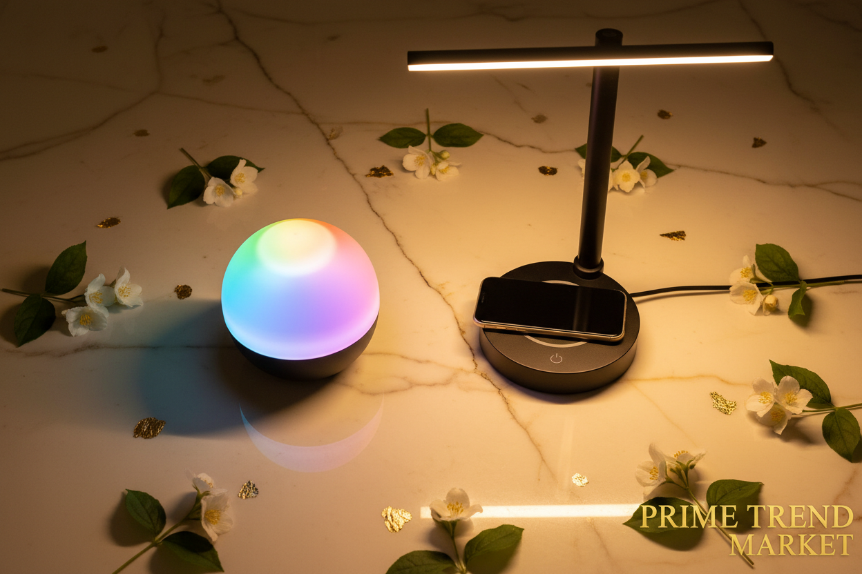 Smart Desk Setup Bundle | RGB Night Light + LED Desk Lamp & Wireless Charger — Prime Trend Market